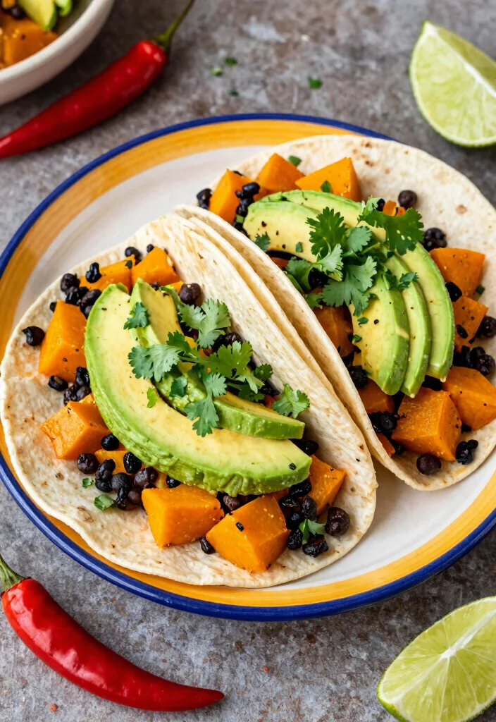 17 Butternut Squash Recipes Roasted Crispy Sweet Sides - 5. Butternut Squash and Black Bean Tacos 1