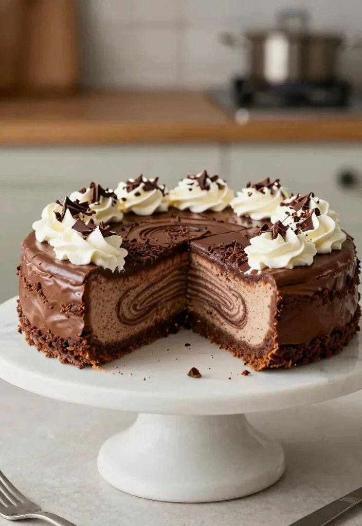 17 Chocolate Cake Mix Recipes Rich Crowd Pleasers - 6. Chocolate Swirl Cheesecake 1