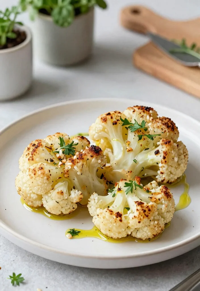 17 Clean Eating Dinner Recipes Fresh Wholesome Plates - 8. Garlic & Herb Cauliflower Steaks 1