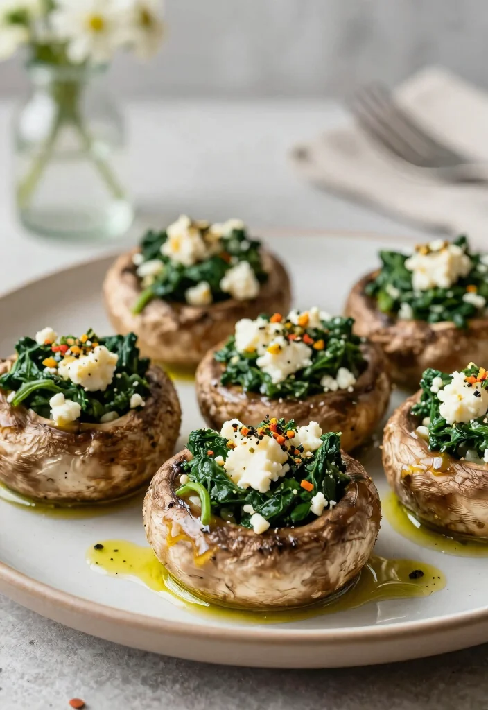 17 Clean Eating Dinner Recipes Fresh Wholesome Plates - 9. Spinach and Feta Stuffed Portobello Mushrooms 1