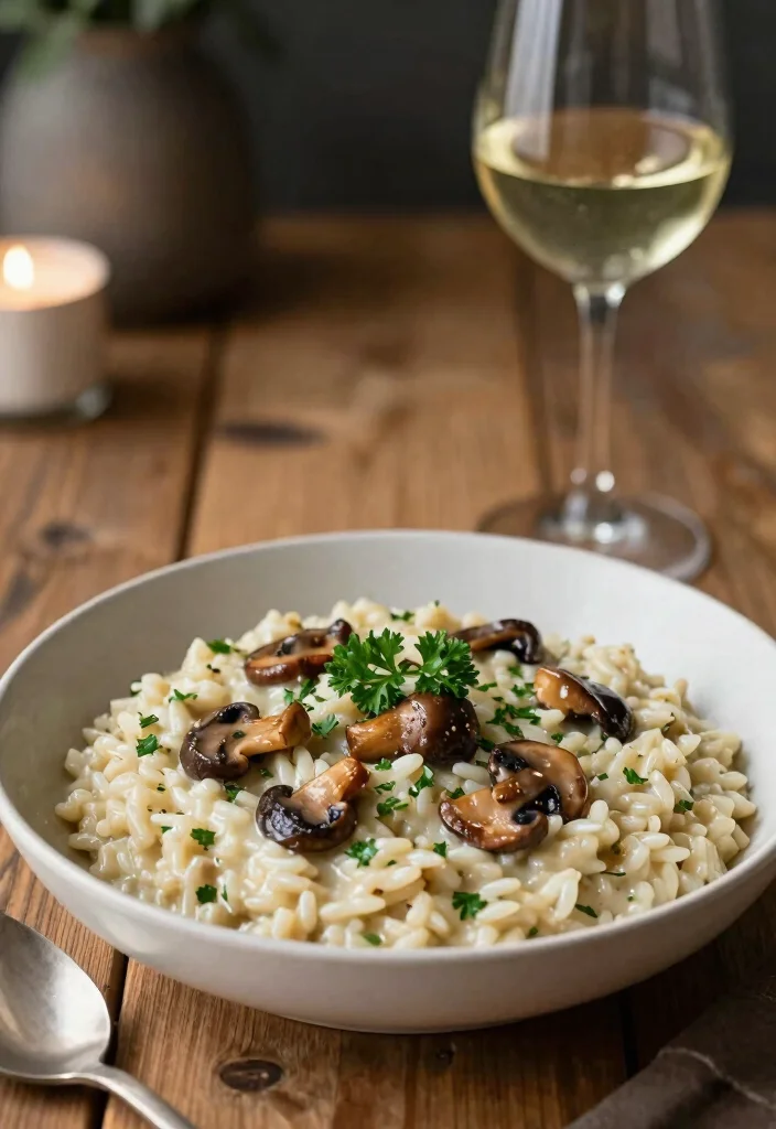 17 Date Night Dinner Recipes: Romantic, Simple, and Elegant - 1. Creamy Vegan Mushroom Risotto 1