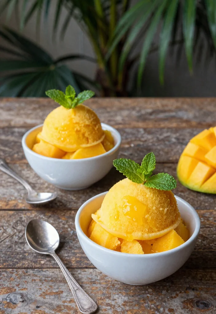 17 Date Night Dinner Recipes: Romantic, Simple, and Elegant - 17. Chilled Vegan Mango Sorbet 1