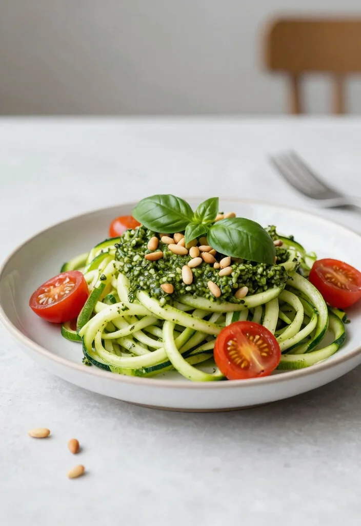 17 Date Night Dinner Recipes: Romantic, Simple, and Elegant - 5. Zucchini Noodles with Pesto and Cherry Tomatoes 1