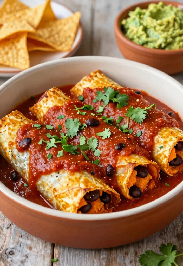 17 Date Night Dinner Recipes: Romantic, Simple, and Elegant - 8. Sweet Potato and Black Bean Enchiladas 1