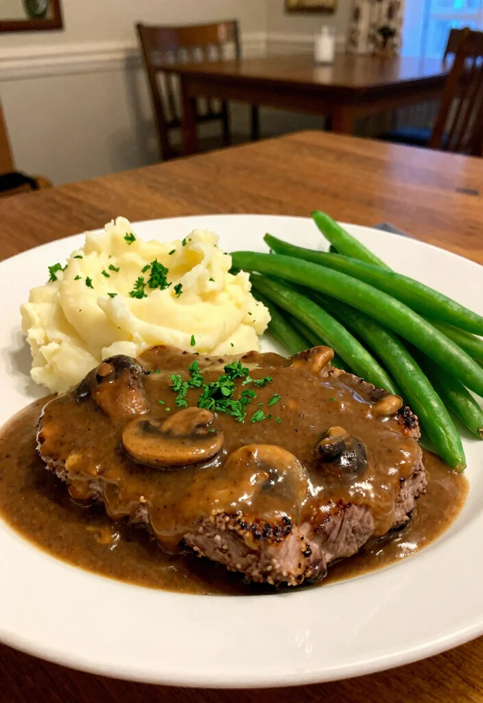 17 Dinner Recipes With Beef: Hearty Classic Dinners - 16. Salisbury Steak 1