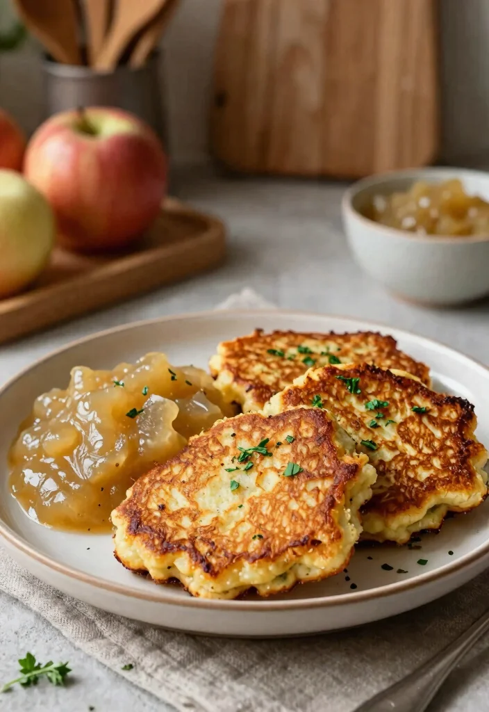 17 Dinner Recipes With Potatoes: Comfort Food Classics - 13. Potato Pancakes with Applesauce 1