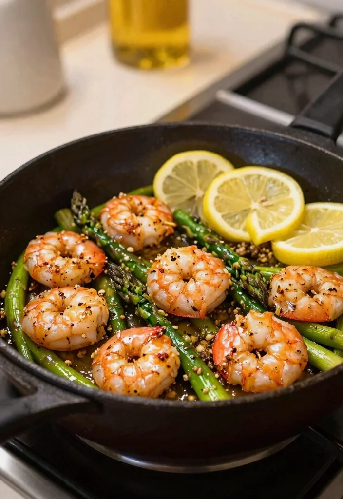 17 Dinner Recipes With Shrimp: Quick Flavorful Dishes - 16. Garlic Butter Shrimp and Asparagus 1