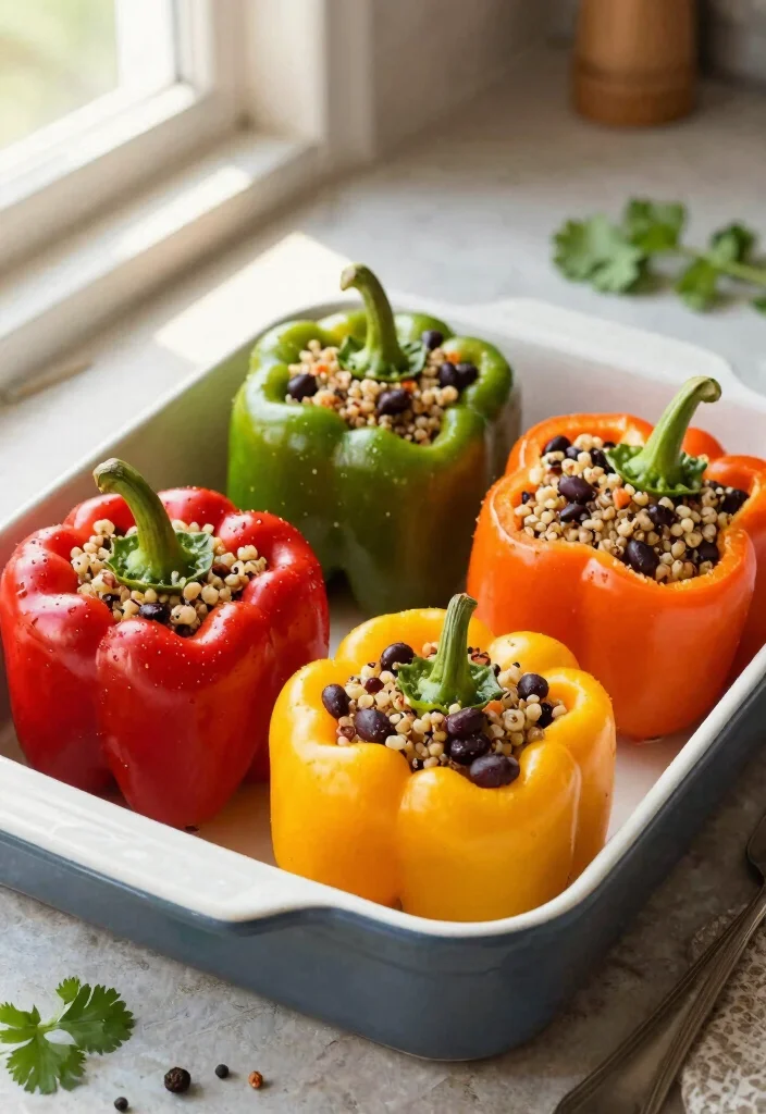 17 Dinner Recipes for Family Comforting Crowd Pleasers - 1. Quinoa and Black Bean Stuffed Peppers 1