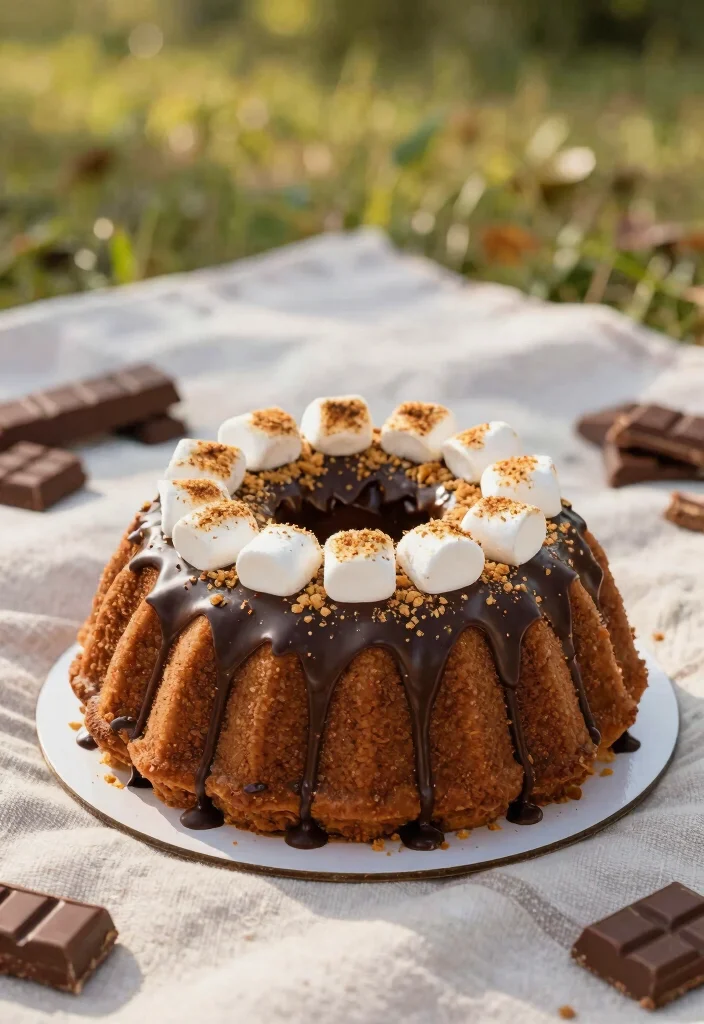 17 Gluten-Free Cake Mix Bundt Cake Recipes for Impressive Bakes - 17. S’mores Bundt Cake 1