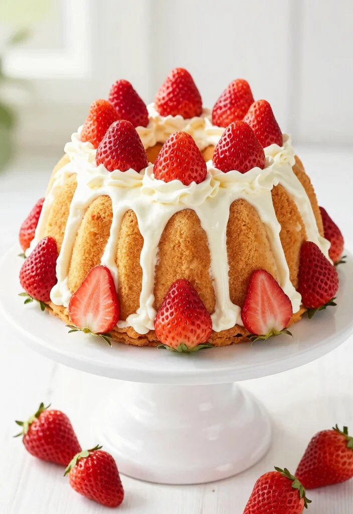 17 Gluten-Free Cake Mix Bundt Cake Recipes for Impressive Bakes - 3. Strawberry Shortcake Bundt Cake 1