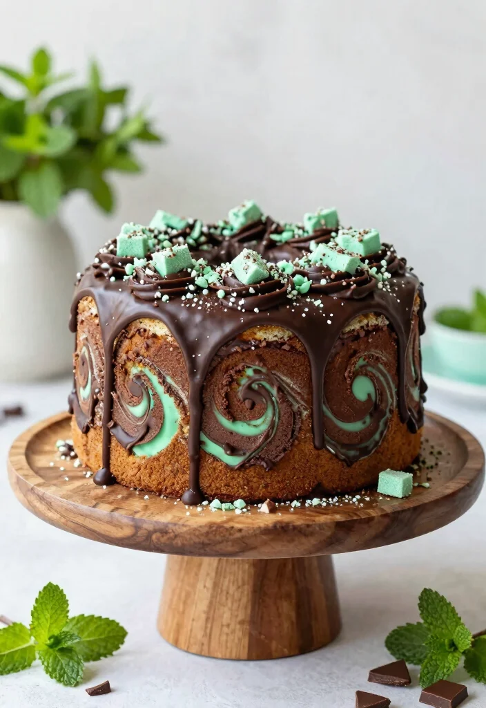 18 Boxed Cake Mixes Recipes for Creative Bakery Style Results - 5. Chocolate Mint Marble Cake 1