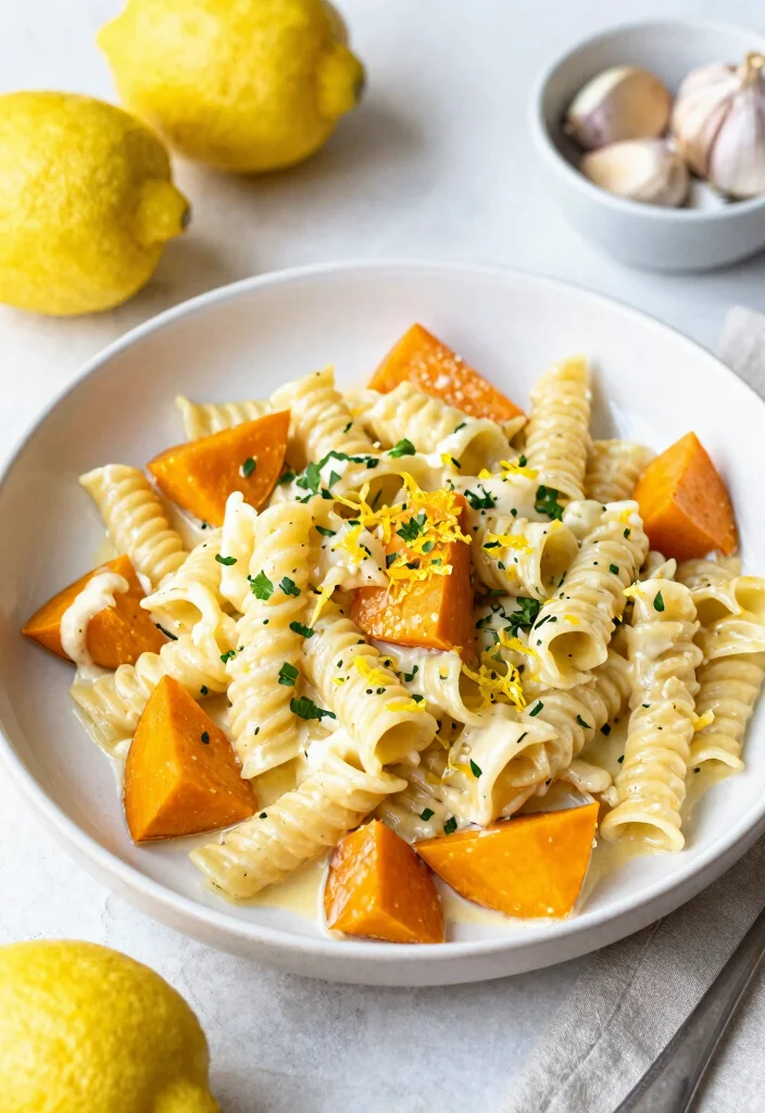 18 Butternut Squash Pasta Recipes: Creamy Comfort Bowls - 6. Lemon Garlic Butternut Squash Pasta 1