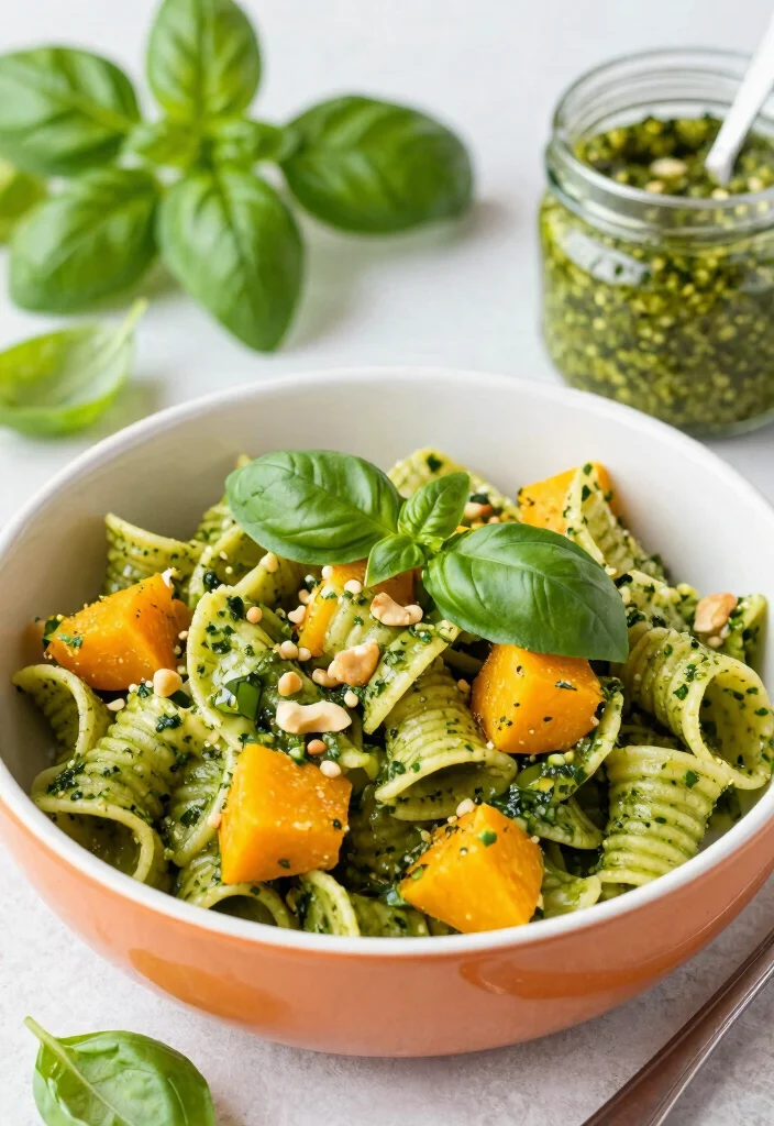 18 Butternut Squash Pasta Recipes: Creamy Comfort Bowls - 8. Butternut Squash Pesto Pasta 1