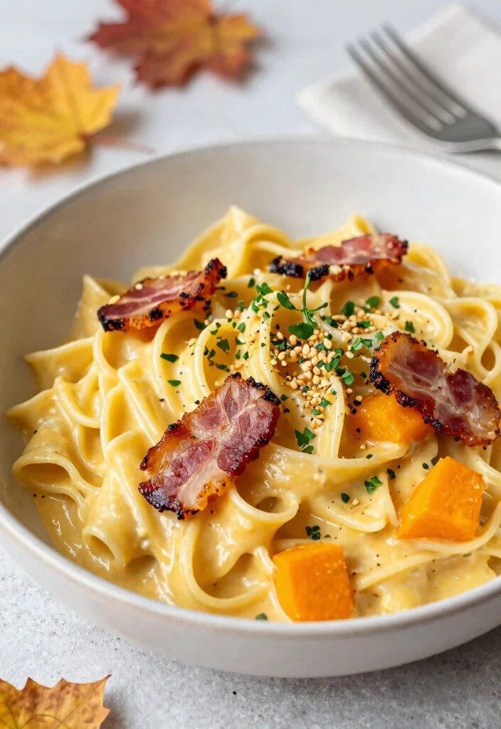 18 Butternut Squash Pasta Recipes: Creamy Comfort Bowls - 9. Butternut Squash Carbonara 1