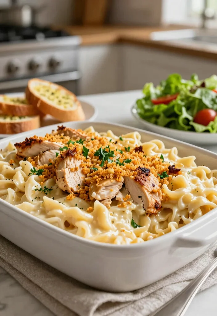 18 Casserole Recipes for Dinner: Comforting Family Meals - 14. Chicken Alfredo Casserole 1