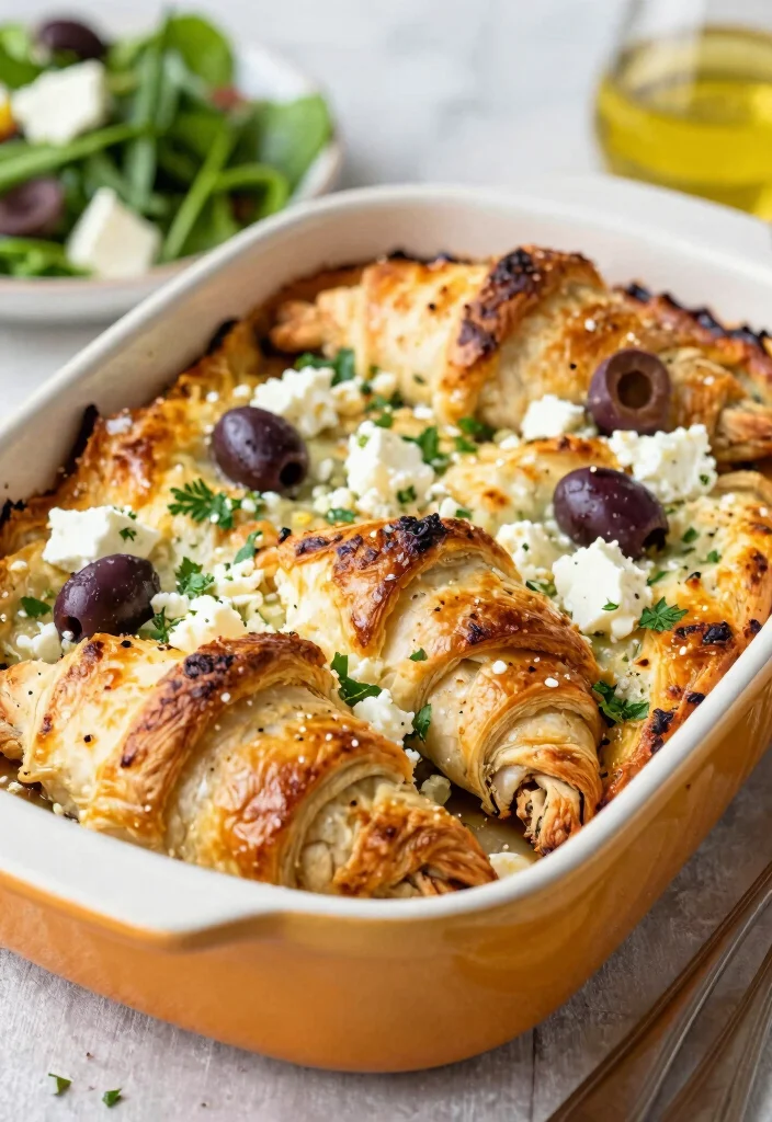 18 Crescent Roll Recipes Dinner Easy Crowd Pleasers - 10. Greek Chicken Crescent Roll Casserole 1
