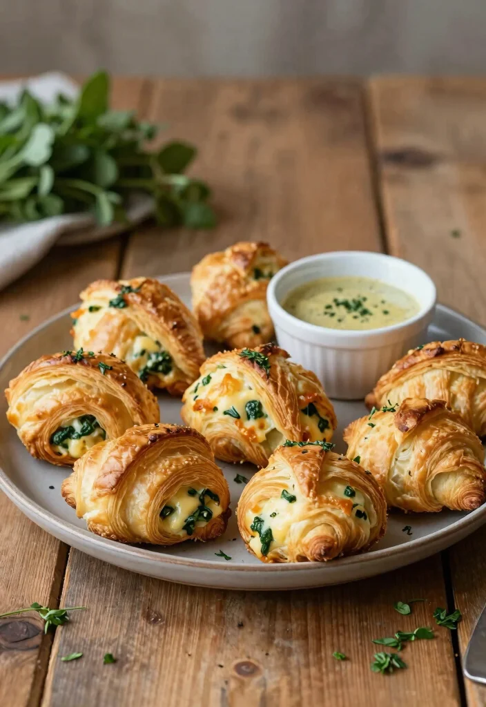 18 Crescent Roll Recipes Dinner Easy Crowd Pleasers - 14. Cheese and Spinach Crescent Roll Puffs 1