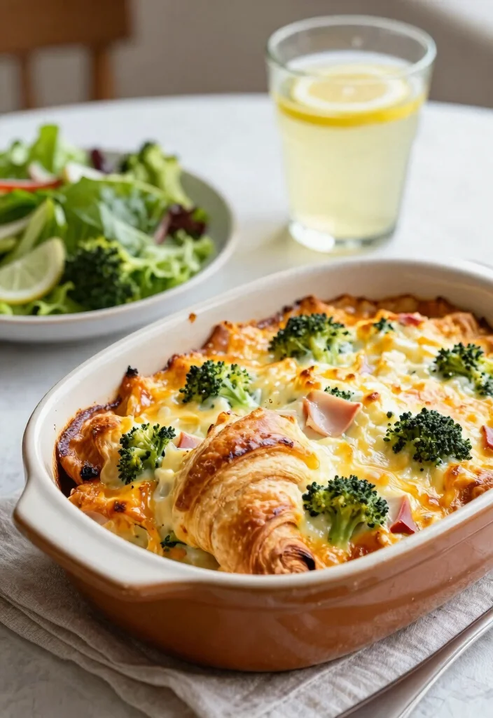 18 Crescent Roll Recipes Dinner Easy Crowd Pleasers - 18. Cheesy Broccoli and Ham Crescent Roll Bake 1