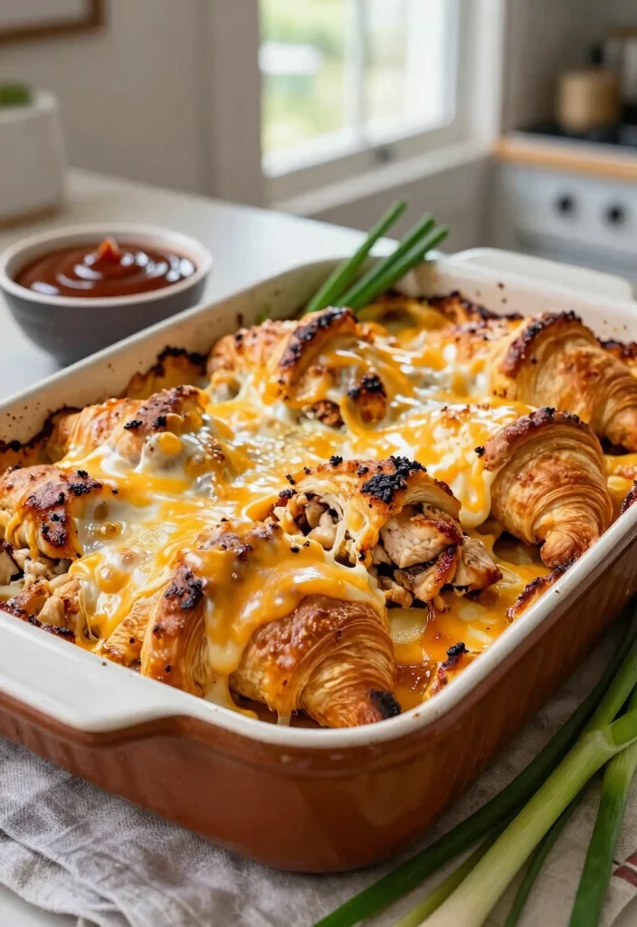 18 Crescent Roll Recipes Dinner Easy Crowd Pleasers - 4. BBQ Chicken Crescent Roll Bake 1