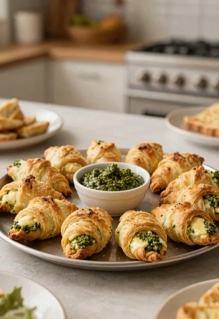 18 Crescent Roll Recipes Dinner Easy Crowd Pleasers - 7. Pesto and Mozzarella Crescent Roll Bites 1