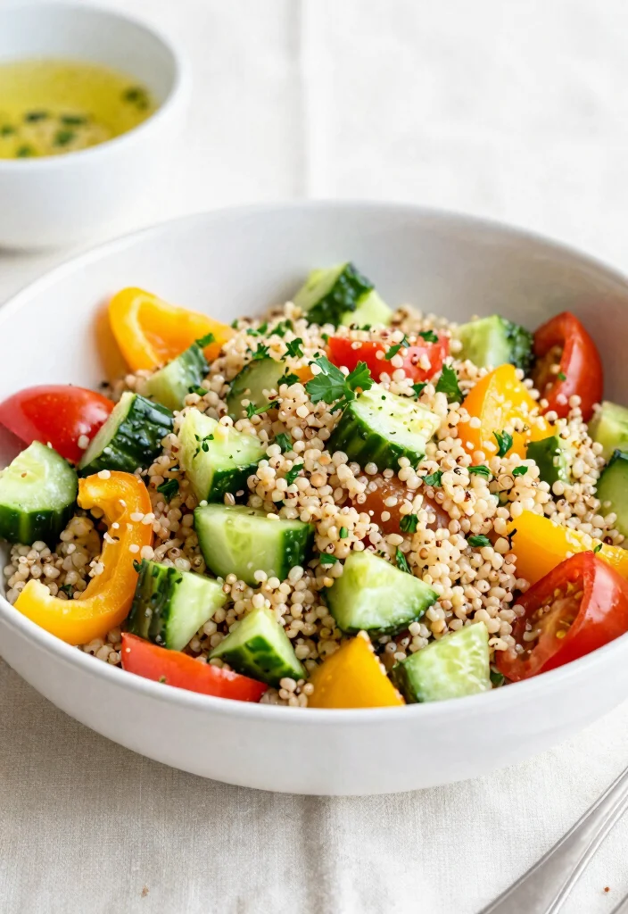 18 Dinner Recipes High Protein Filling Healthy Meals - 11. Vegetable and Quinoa Salad 1