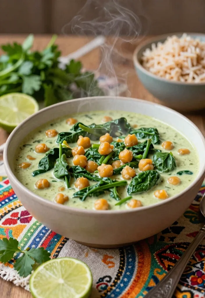 18 Dinner Recipes High Protein Filling Healthy Meals - 2. Chickpea Spinach Coconut Curry 1