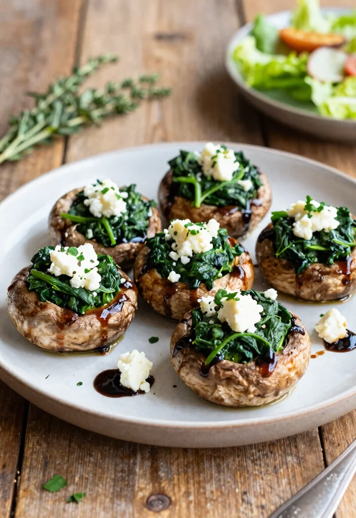 18 Dinner Recipes High Protein Filling Healthy Meals - 5. Spinach and Feta Stuffed Portobello Mushrooms 1