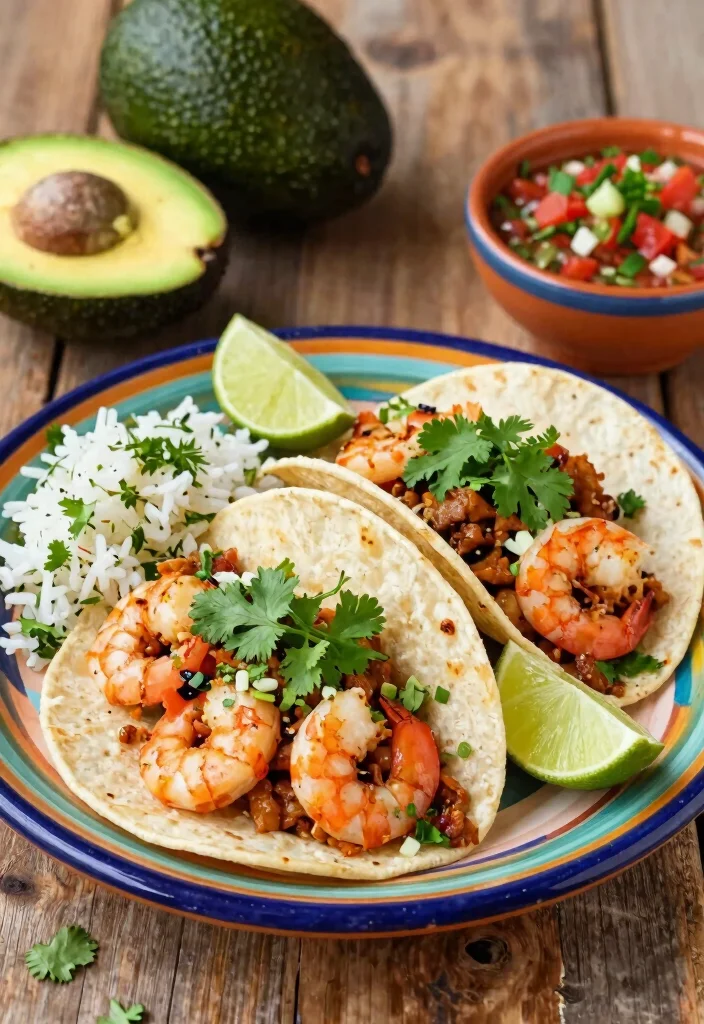 18 Dinner Recipes With Rice: Easy Filling Meals - 4. Spicy Shrimp Tacos with Cilantro Lime Rice 1