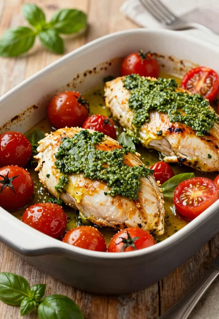 18 Dinner Recipes with Chicken: Easy Family Favorites for Busy Weeknights - 6. Baked Pesto Chicken 1