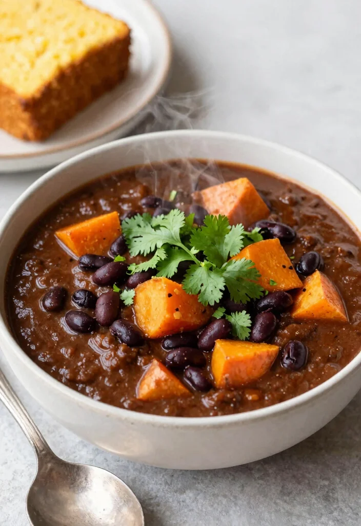 18 Food Recipes for Dinner: Simple Everyday Ideas 16 18 Food Recipes for Dinner: Simple Everyday Ideas - 15. Sweet Potato and Black Bean Chili 1