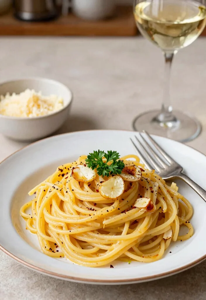 18 Food Recipes for Dinner: Simple Everyday Ideas 5 18 Food Recipes for Dinner: Simple Everyday Ideas - 4. Spaghetti Aglio e Olio 1