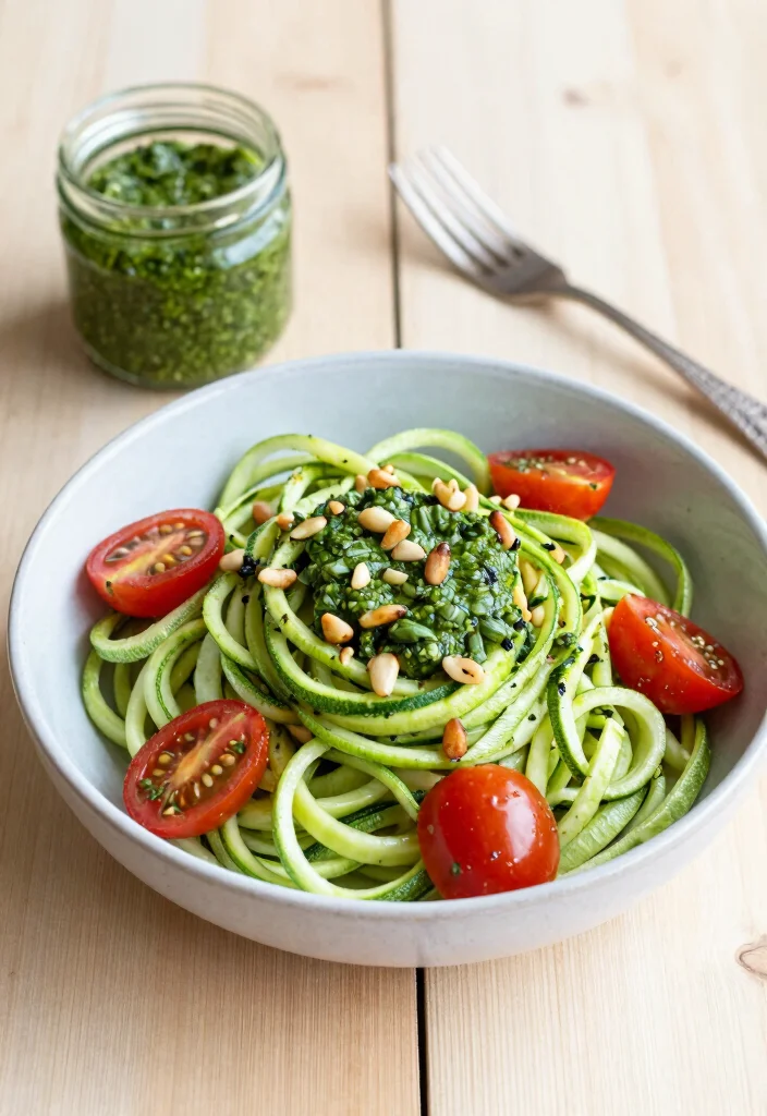 18 Food Recipes for Dinner: Simple Everyday Ideas 6 18 Food Recipes for Dinner: Simple Everyday Ideas - 5. Zucchini Noodles with Pesto 1