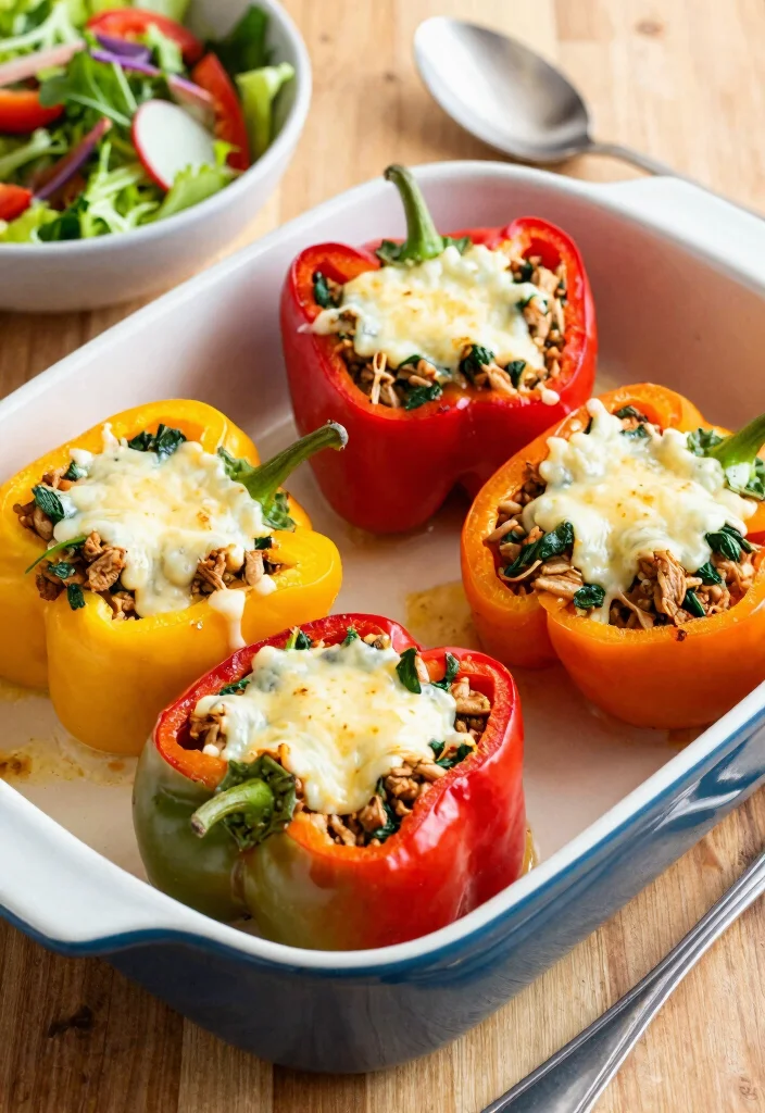 18 Food Recipes for Dinner: Simple Everyday Ideas 7 18 Food Recipes for Dinner: Simple Everyday Ideas - 6. Turkey and Spinach Stuffed Peppers 1