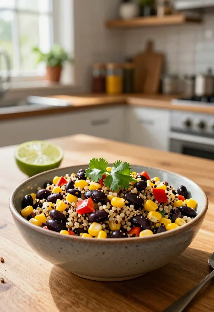18 Gluten Free Vegetarian Recipes: Healthy Flavorful Plates - 1. Quinoa & Black Bean Salad 1
