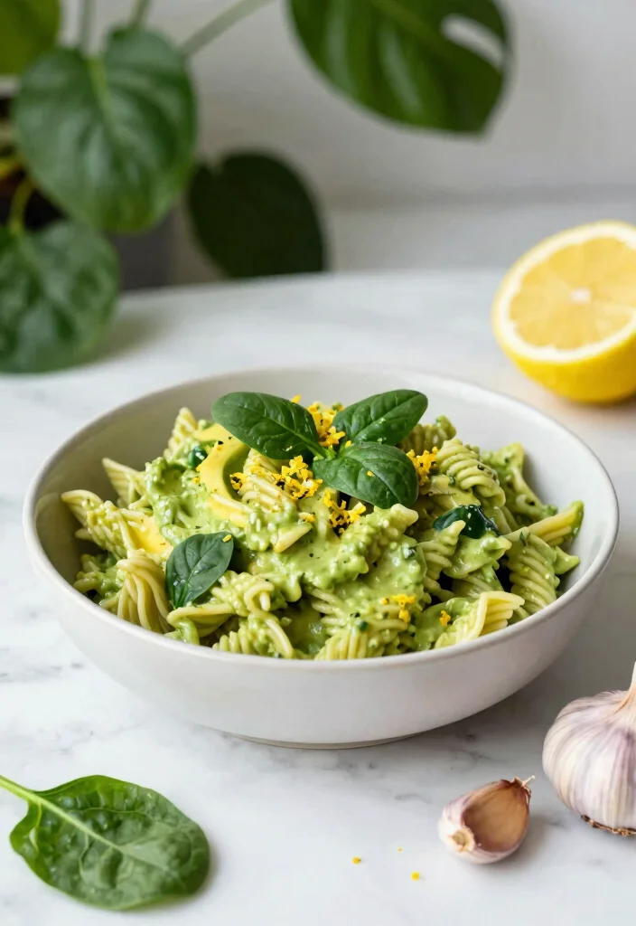 18 Gluten Free Vegetarian Recipes: Healthy Flavorful Plates - 3. Creamy Avocado & Spinach Pasta 1