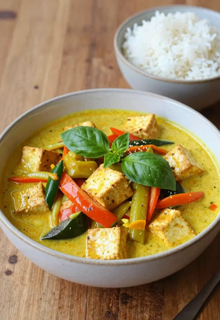 18 Gluten Free Vegetarian Recipes: Healthy Flavorful Plates - 7. Thai Coconut Curry with Tofu 1
