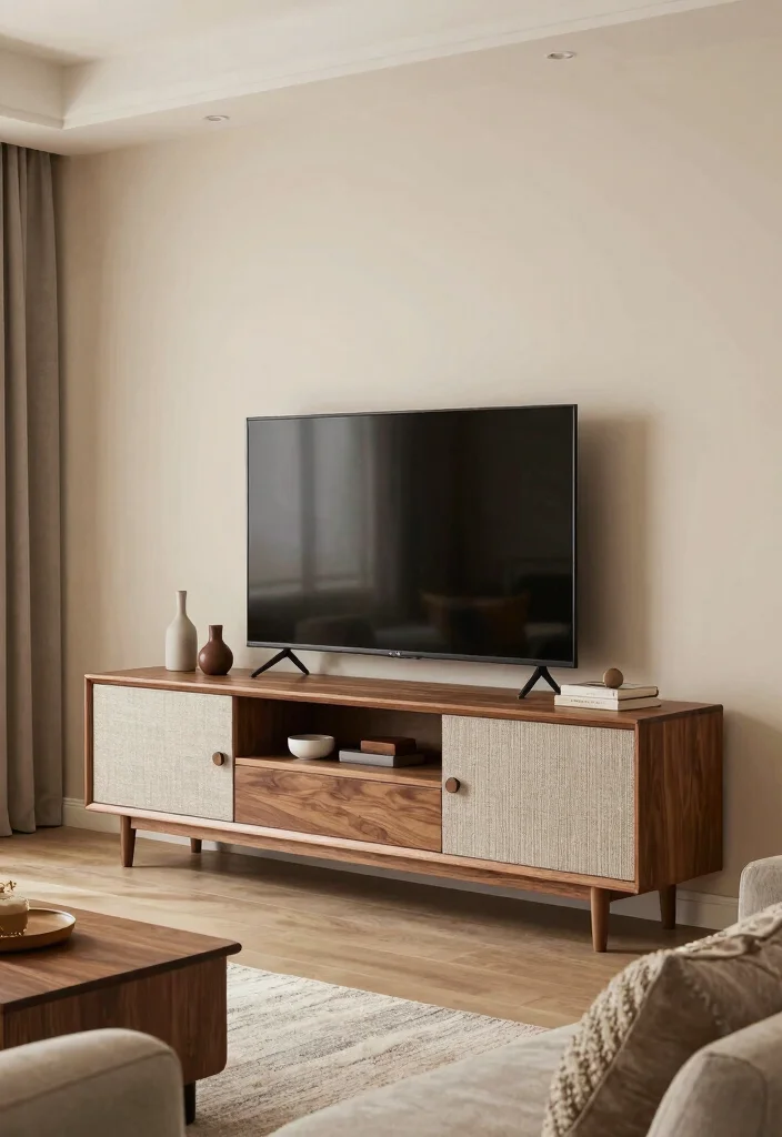 15 Drawing Room TV Unit Ideas With Elegant Finish - 13. Textured Finishes 1