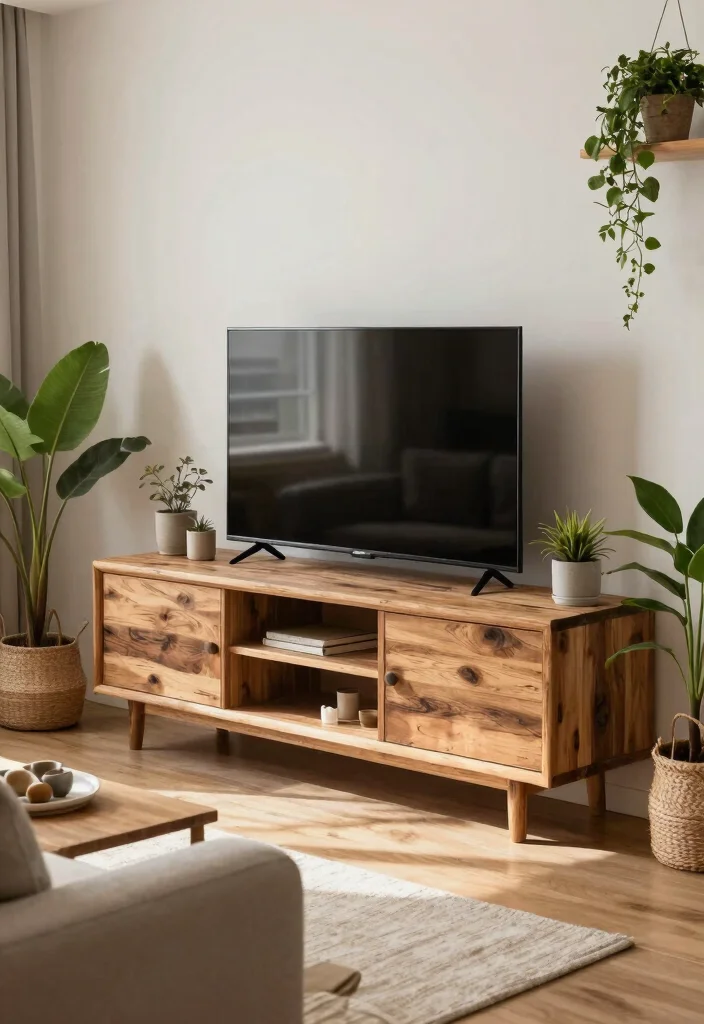 15 Drawing Room TV Unit Ideas With Elegant Finish - 14. Eco-Friendly Designs 1