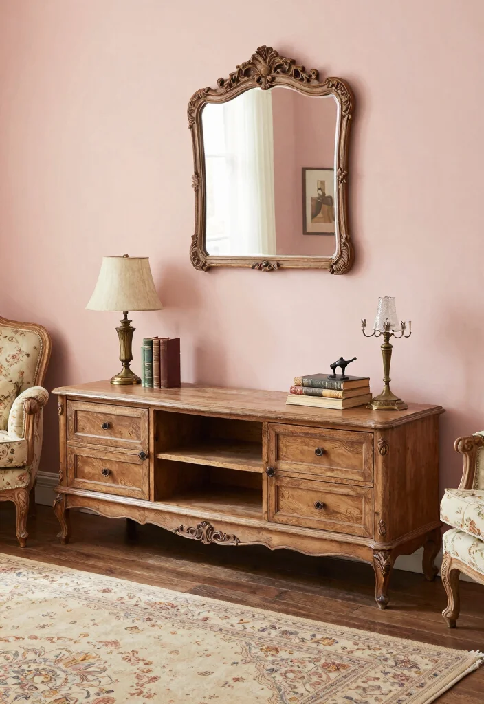 15 Drawing Room TV Unit Ideas With Elegant Finish - 6. Vintage Vibes 1