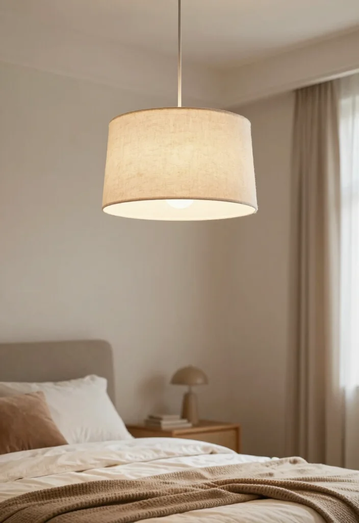 15 Low Profile Chandelier Ideas With Sleek Modern Glow - 15. Soft Fabric Shade Chandelier 1