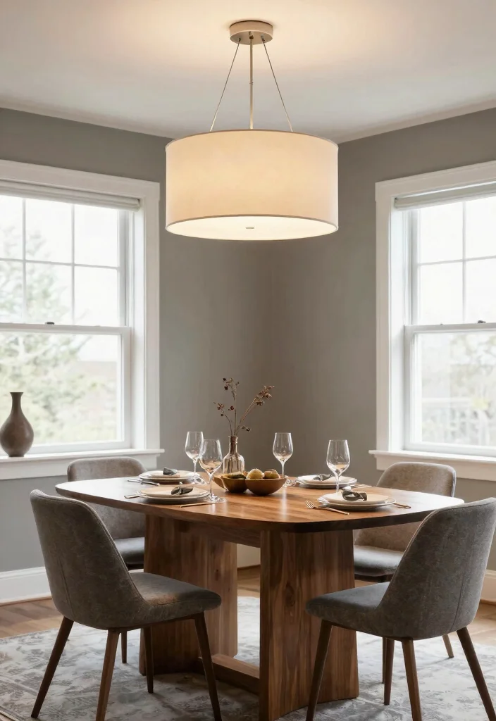 15 Low Profile Chandelier Ideas With Sleek Modern Glow - 4. Elegant Drum Shade Chandelier 1