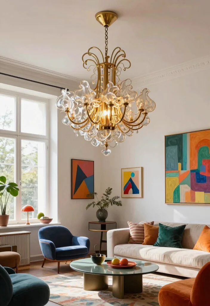 15 Low Profile Chandelier Ideas With Sleek Modern Glow - 6. Artistic Sculptural Chandelier 1