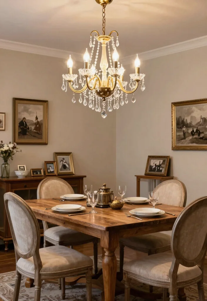 15 Low Profile Chandelier Ideas With Sleek Modern Glow - 8. Vintage-Inspired Chandelier 1