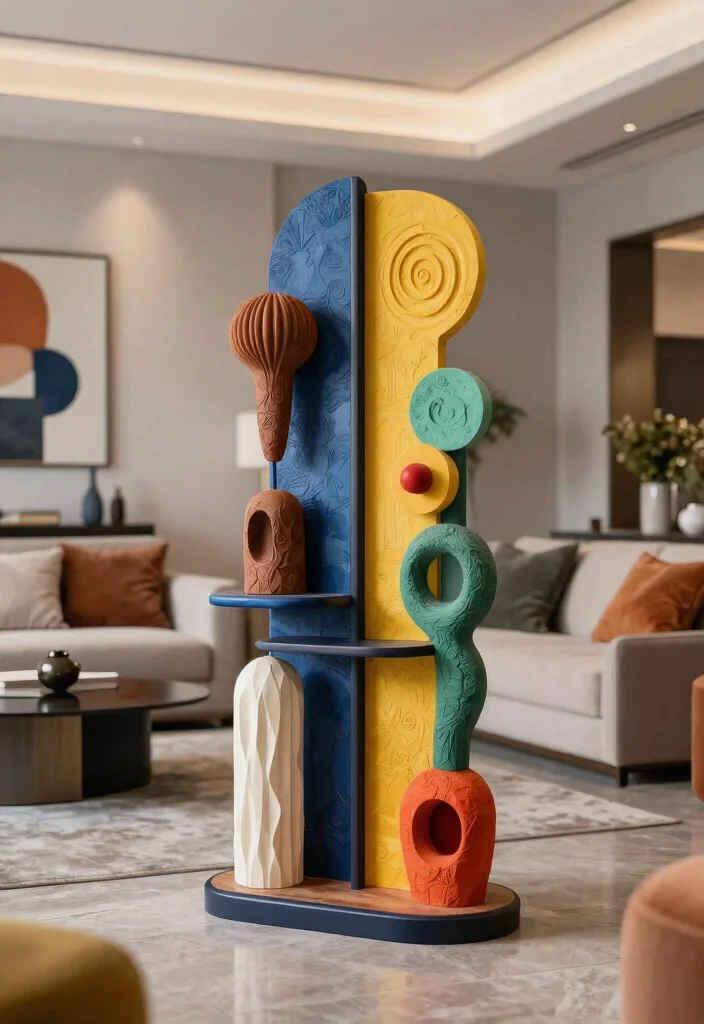 15 Unique TV Stand Ideas That Make a Statement - 12. Artistic Display Stand 1