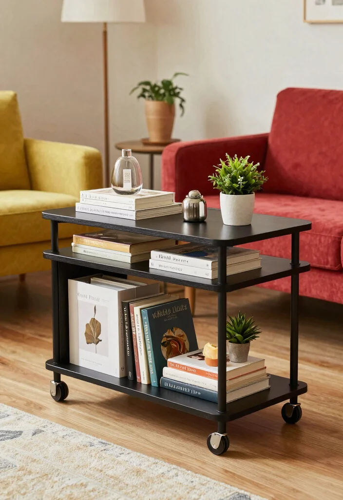 15 Unique TV Stand Ideas That Make a Statement - 8. Multi-Functional Cart 1