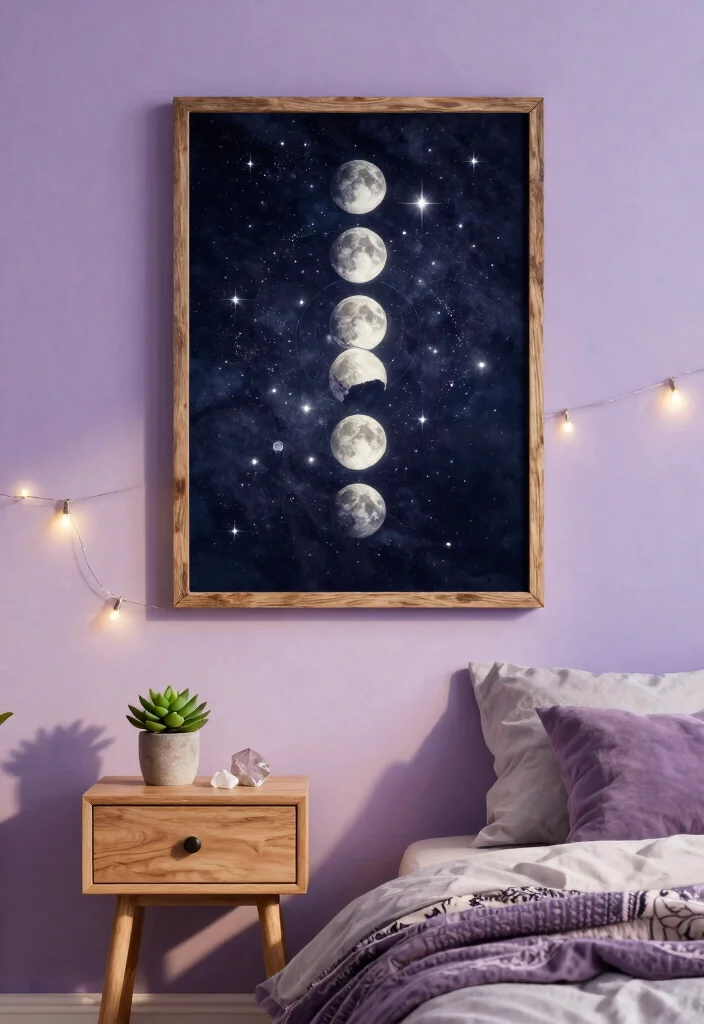 15 Witchy Wall Art Ideas With Mystical Aesthetic Vibes 2 15 Witchy Wall Art Ideas With Mystical Aesthetic Vibes - 1. Celestial Moon Phases 1