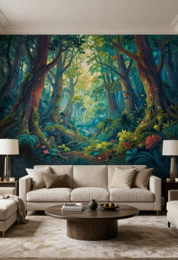 15 Witchy Wall Art Ideas With Mystical Aesthetic Vibes 15 15 Witchy Wall Art Ideas With Mystical Aesthetic Vibes - 14. Hand-painted Murals and Wall Decals 1