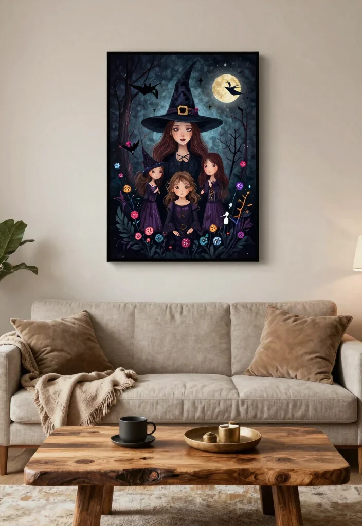 15 Witchy Wall Art Ideas With Mystical Aesthetic Vibes 16 15 Witchy Wall Art Ideas With Mystical Aesthetic Vibes - 15. Personalized Art with a Witchy Twist 1