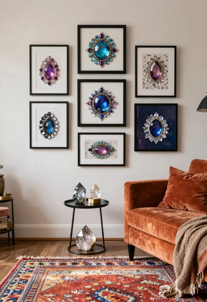 15 Witchy Wall Art Ideas With Mystical Aesthetic Vibes 8 15 Witchy Wall Art Ideas With Mystical Aesthetic Vibes - 7. Crystals and Gemstone Art 1