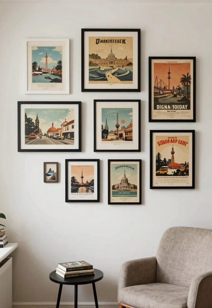 16 Aesthetic Wall Art Bedroom Ideas With Dreamy Vibes - 13. Vintage Posters for Nostalgic Vibes 1
